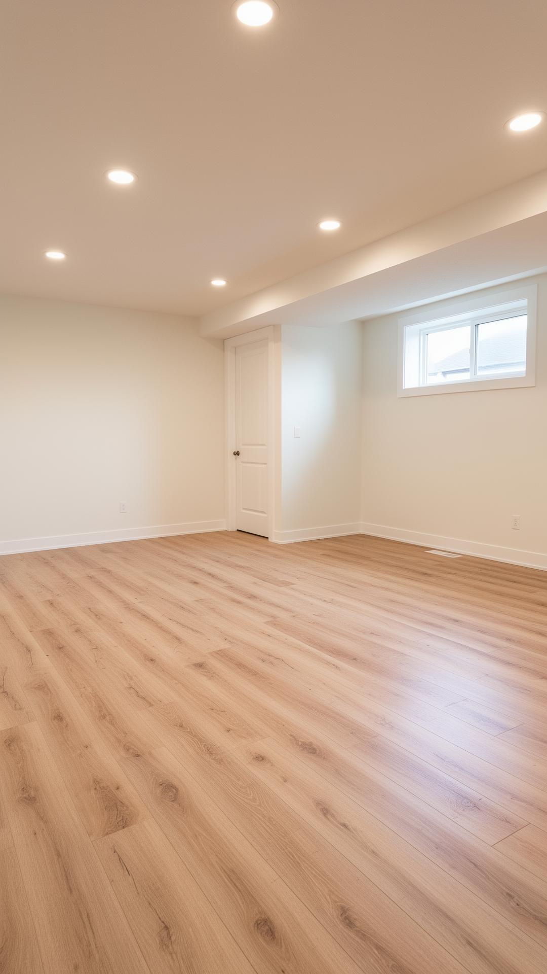 Freshly finished Calgary basement development, empty and ready for handover